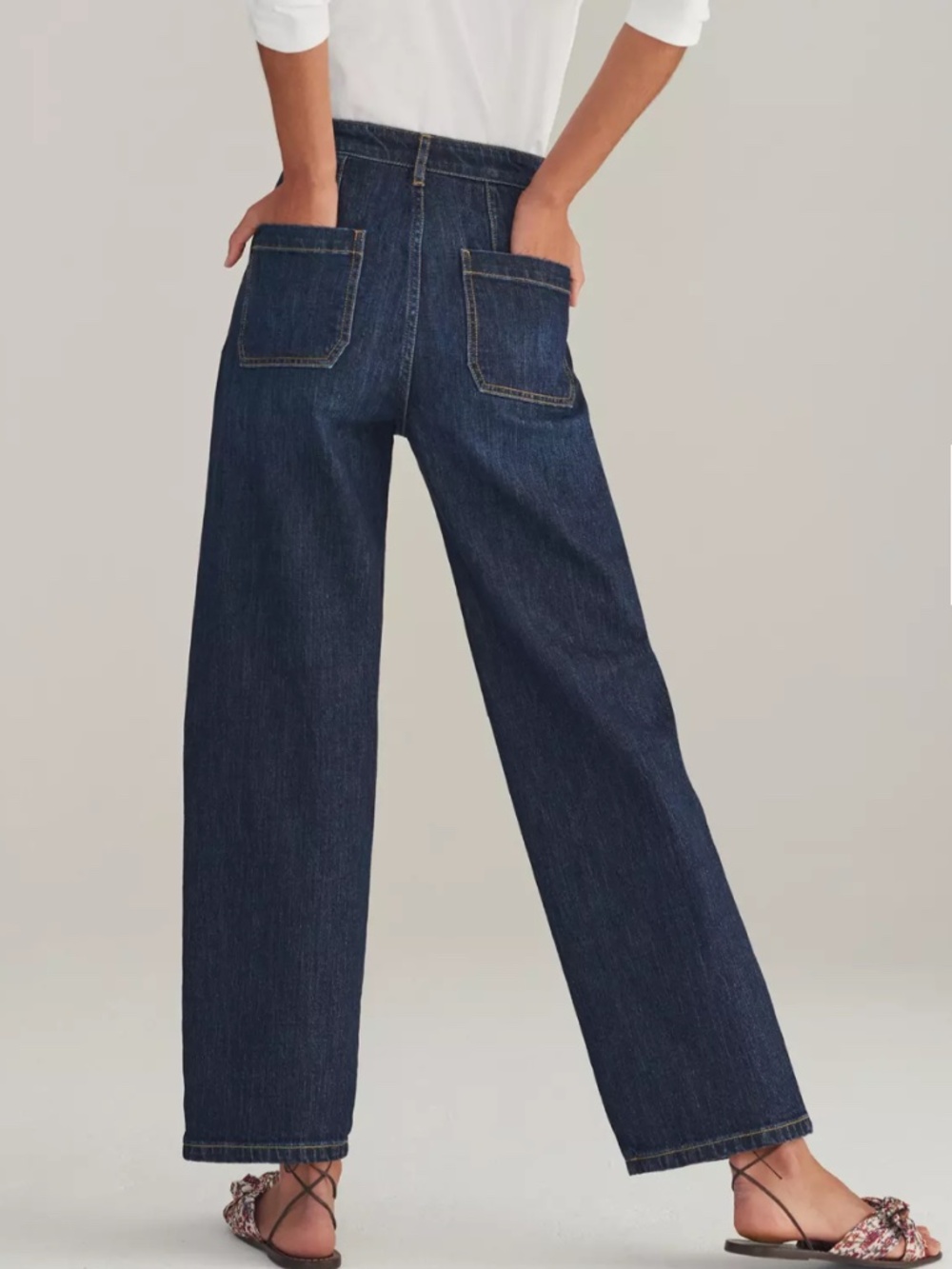 Pilcro The Column High-Rise Straight Jeans Dark Wash 25 Modern Classic Denim - Picture 3 of 16